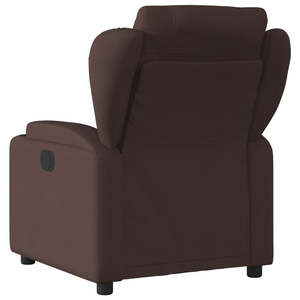 Fauteuil de massage inclinable électrique Marron foncé Tissu Fauteuils vidaXL   