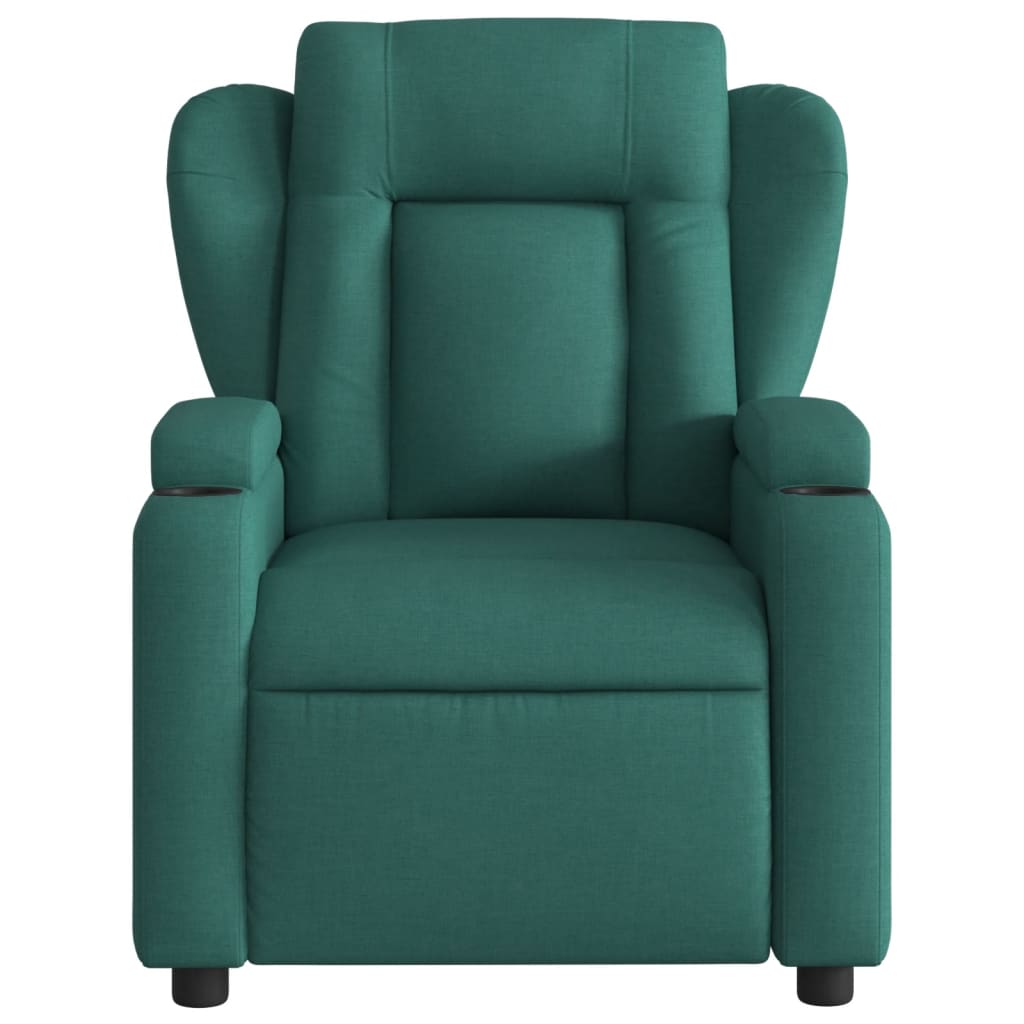 Fauteuil de massage inclinable électrique Vert foncé Tissu Fauteuils vidaXL   