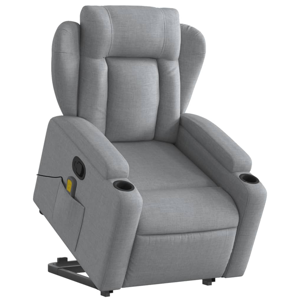 Fauteuil de massage inclinable Gris clair Tissu Fauteuils vidaXL   