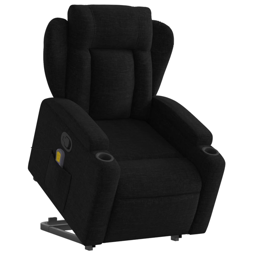 Fauteuil de massage inclinable Noir Tissu Fauteuils vidaXL   