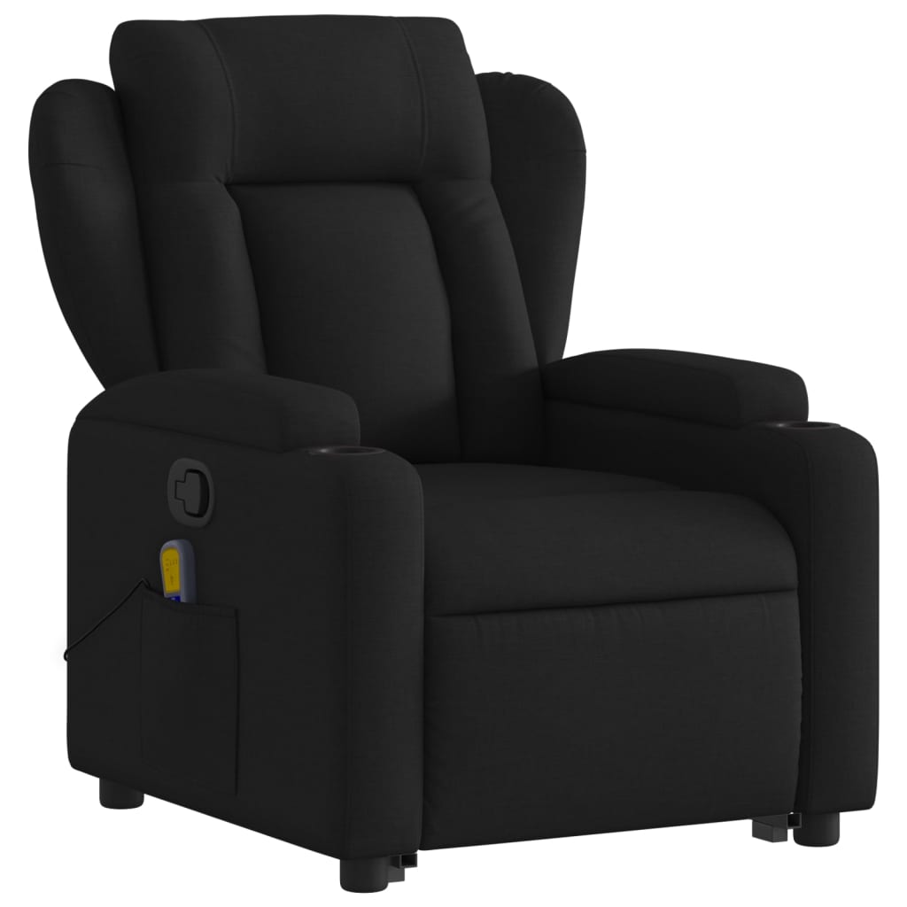 Fauteuil de massage inclinable Noir Tissu Fauteuils vidaXL   