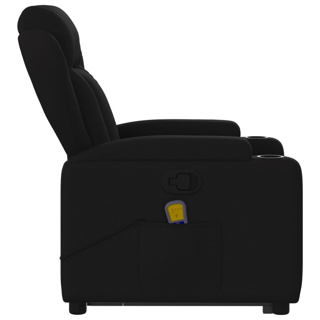 Fauteuil de massage inclinable Noir Tissu Fauteuils vidaXL   