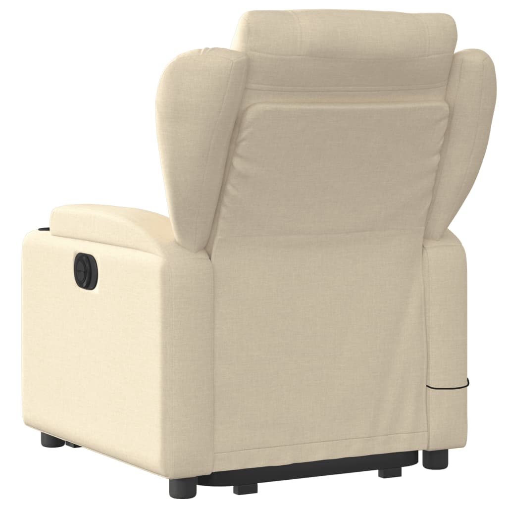 Fauteuil inclinable de massage Crème Tissu Fauteuils vidaXL   