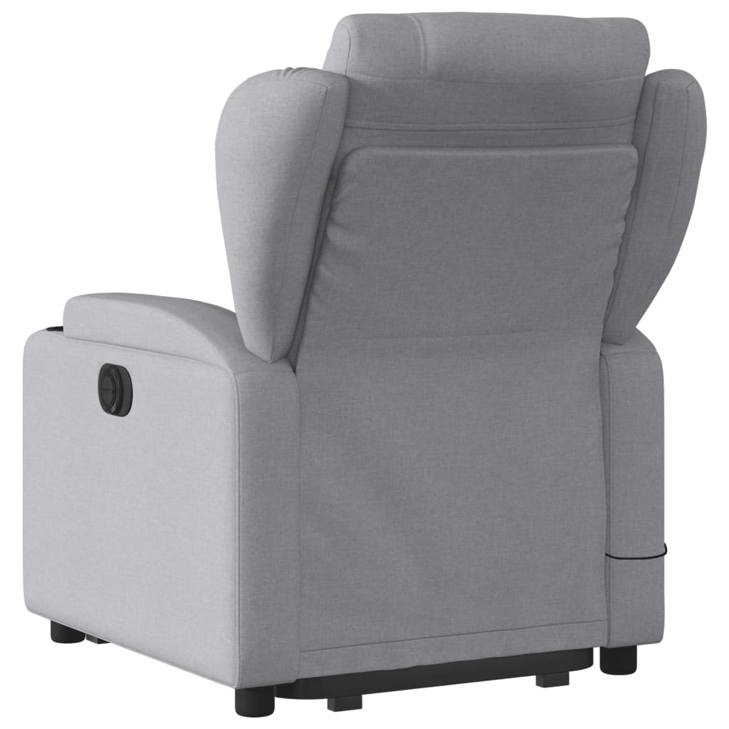 Fauteuil inclinable de massage électrique Gris clair Tissu Fauteuils vidaXL   