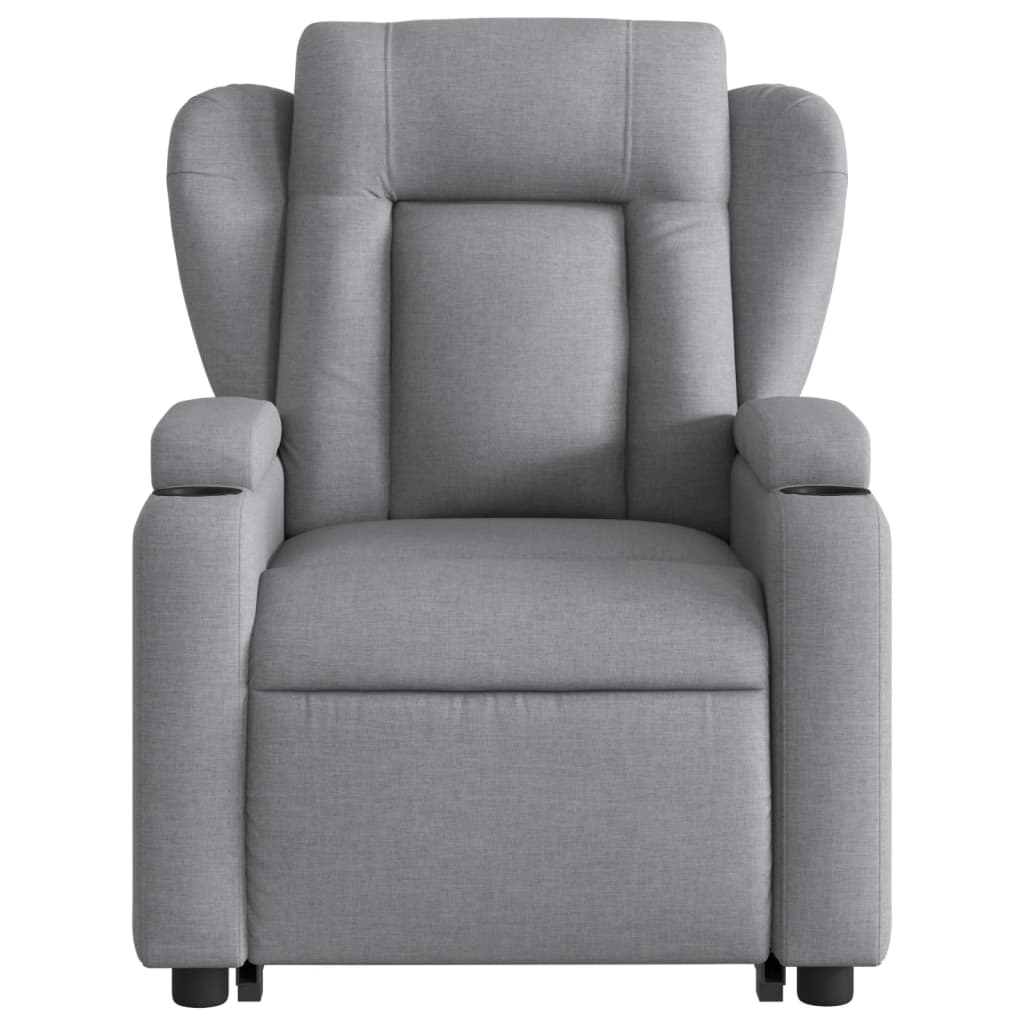 Fauteuil inclinable de massage électrique Gris clair Tissu Fauteuils vidaXL   