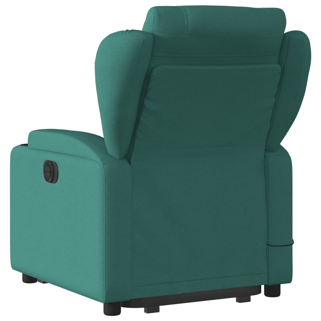 Fauteuil inclinable de massage électrique Vert foncé Tissu Fauteuils vidaXL   