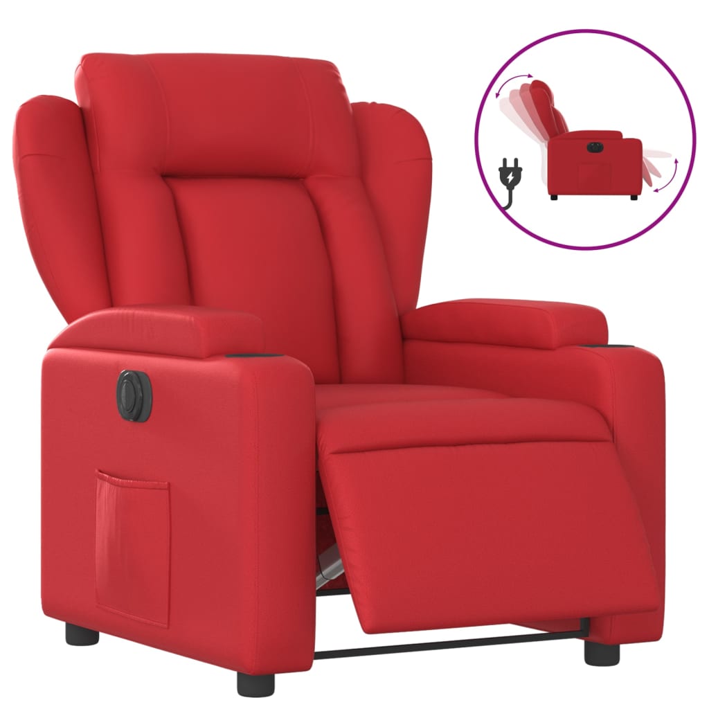 Fauteuil inclinable électrique Rouge Similicuir Fauteuils vidaXL   