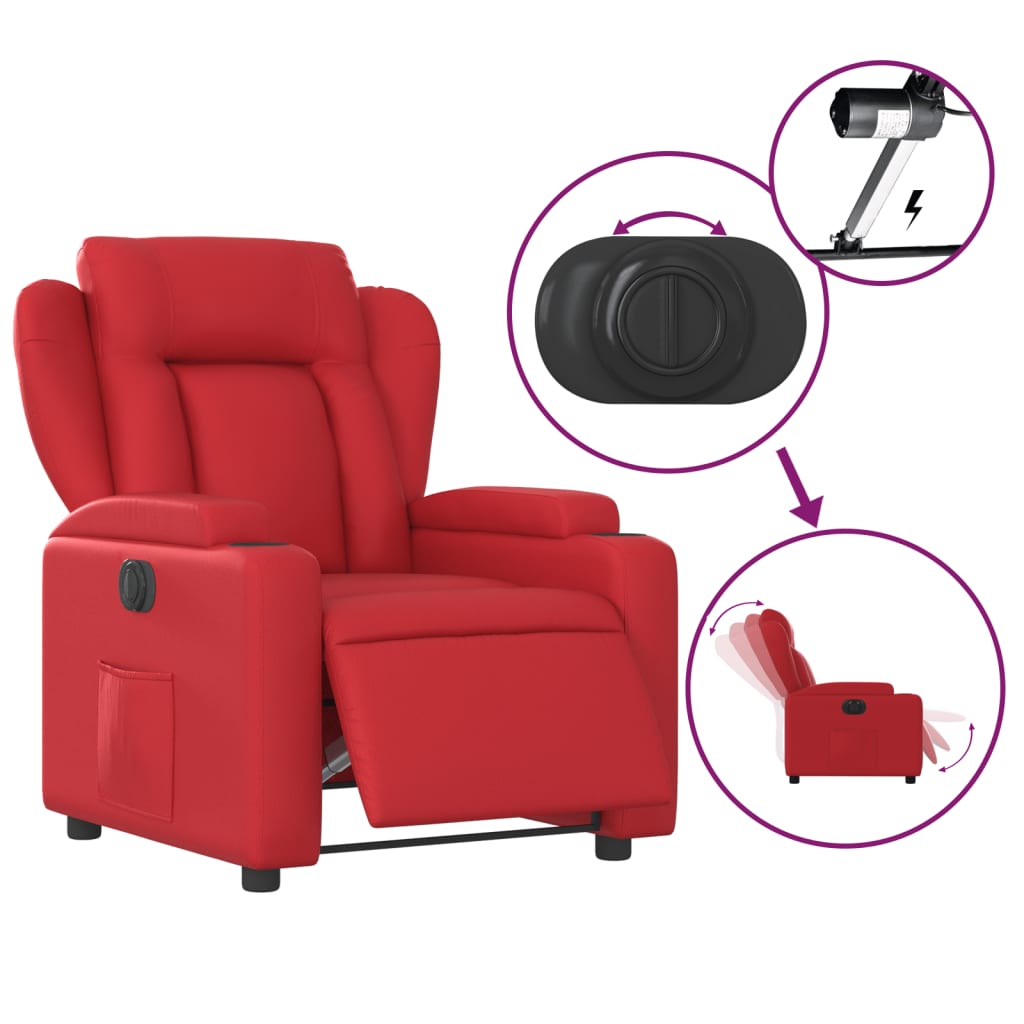 Fauteuil inclinable électrique Rouge Similicuir Fauteuils vidaXL   