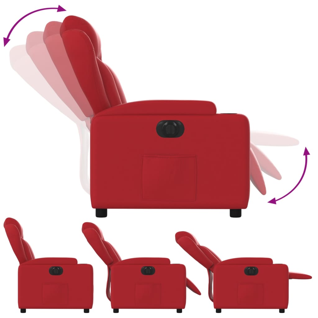 Fauteuil inclinable électrique Rouge Similicuir Fauteuils vidaXL   