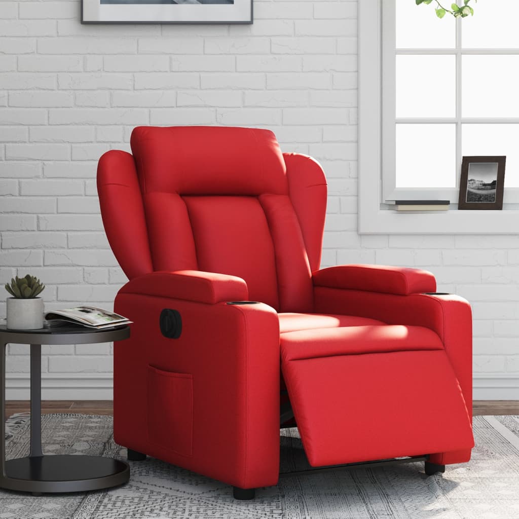 Fauteuil inclinable électrique Rouge Similicuir Fauteuils vidaXL   