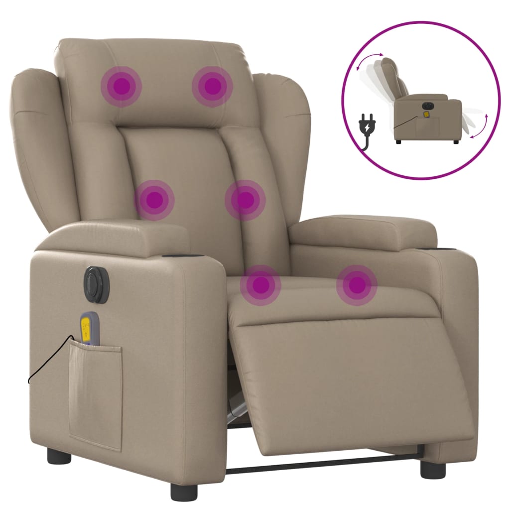 Fauteuil de massage inclinable électrique cappuccino similicuir Fauteuils vidaXL   