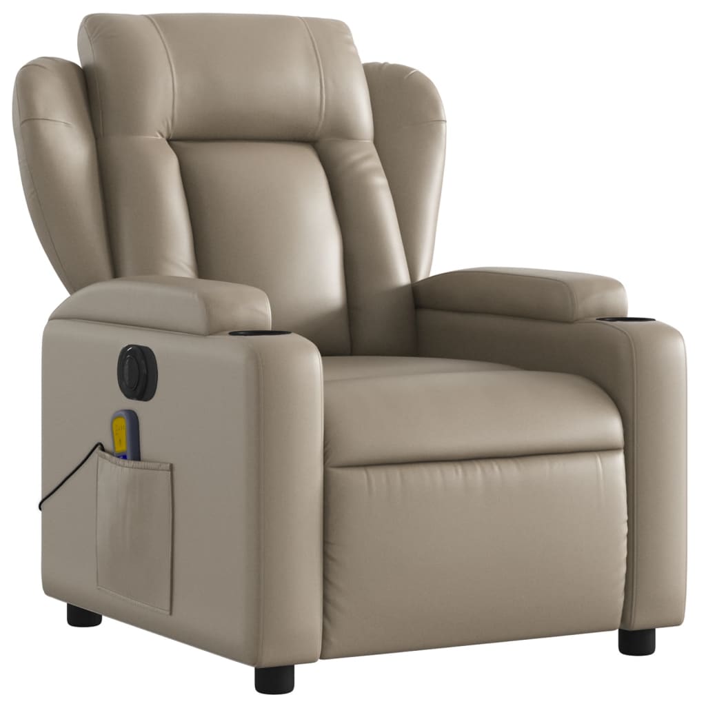 Fauteuil de massage inclinable électrique cappuccino similicuir Fauteuils vidaXL   