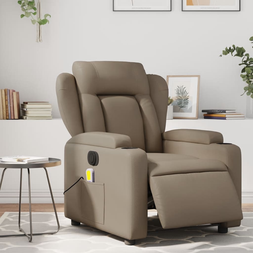 Fauteuil de massage inclinable électrique cappuccino similicuir Fauteuils vidaXL   