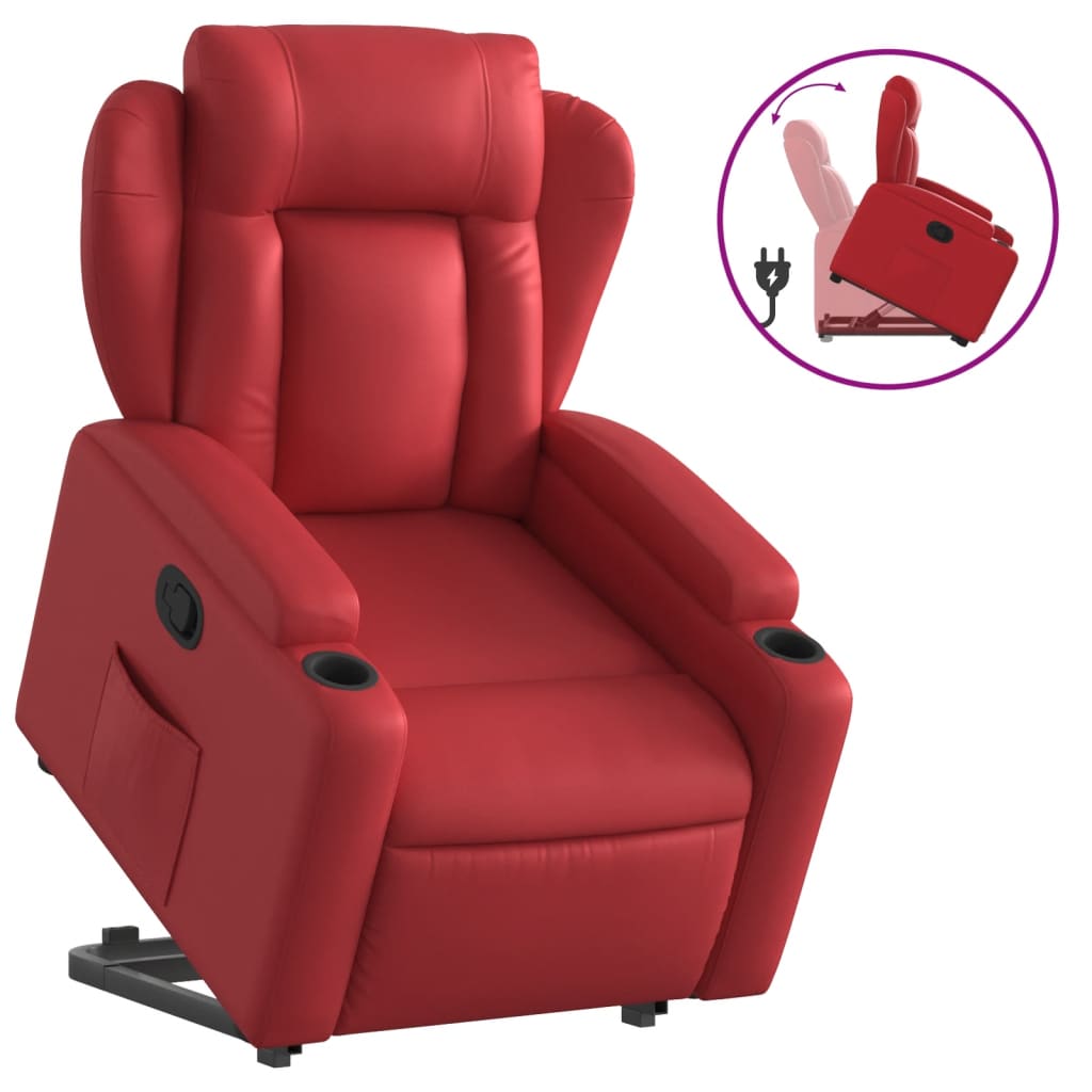 Fauteuil inclinable Rouge Similicuir Fauteuils vidaXL   