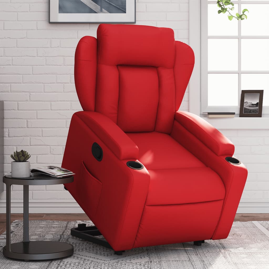 Fauteuil inclinable Rouge Similicuir Fauteuils vidaXL   