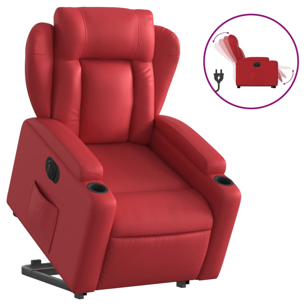 Fauteuil inclinable électrique rouge similicuir Fauteuils vidaXL   