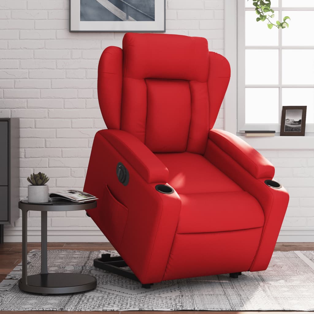 Fauteuil inclinable électrique rouge similicuir Fauteuils vidaXL   