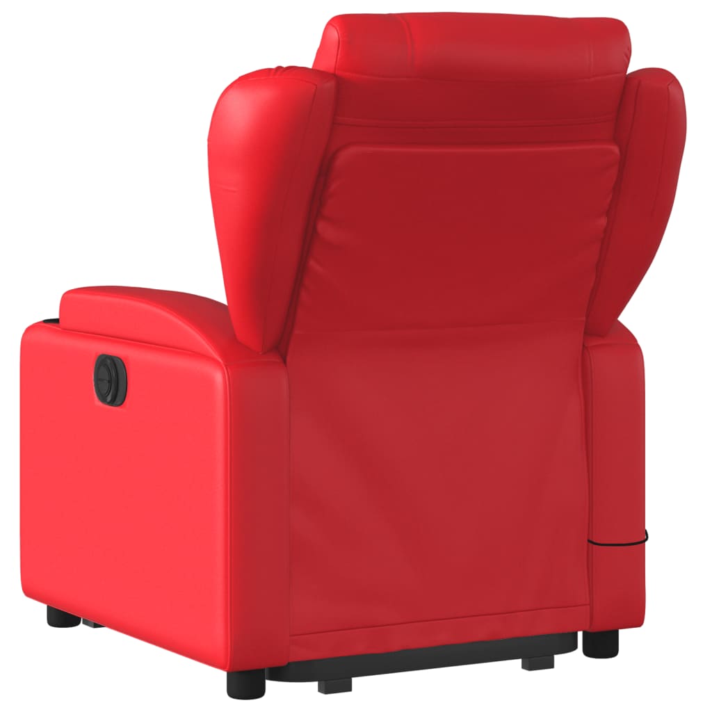 Fauteuil inclinable de massage électrique rouge similicuir Fauteuils vidaXL   