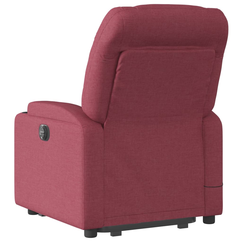 Fauteuil inclinable de massage Rouge bordeaux Tissu Fauteuils vidaXL   