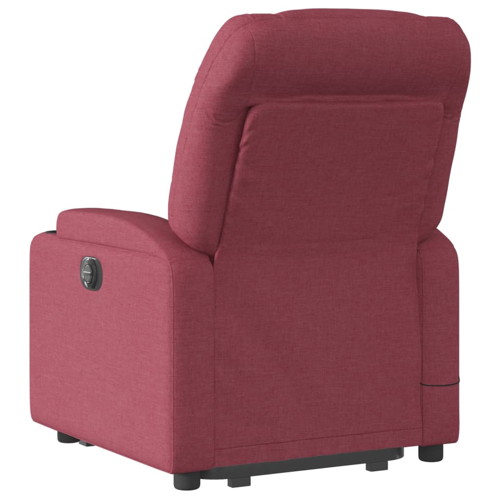 Fauteuil inclinable de massage électrique Rouge bordeaux Tissu Fauteuils vidaXL   