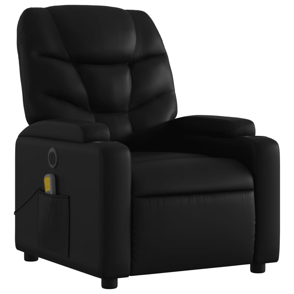 Fauteuil de massage inclinable électrique noir similicuir Fauteuils vidaXL   