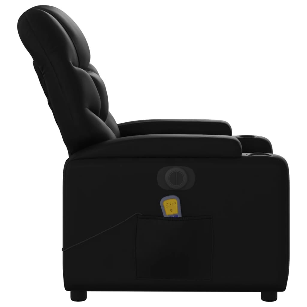 Fauteuil de massage inclinable électrique noir similicuir Fauteuils vidaXL   