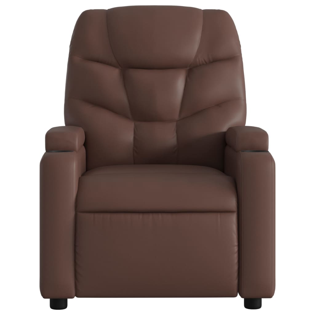 Fauteuil de massage inclinable électrique marron similicuir Fauteuils vidaXL   