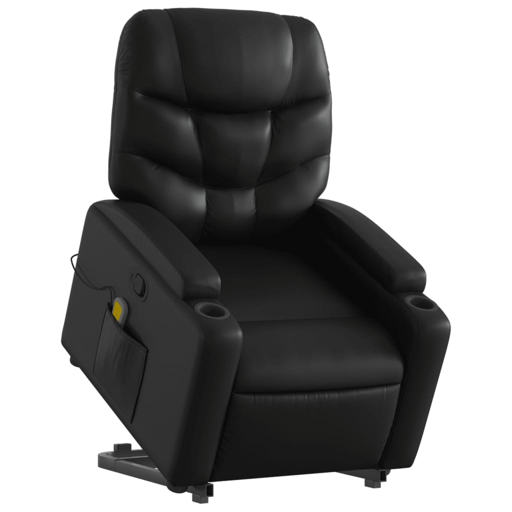 Fauteuil inclinable de massage Noir Similicuir Fauteuils vidaXL   