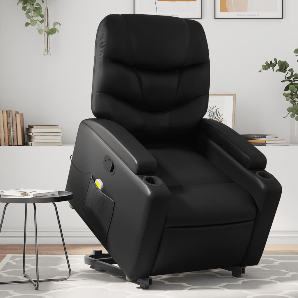 Fauteuil inclinable de massage Noir Similicuir Fauteuils vidaXL   