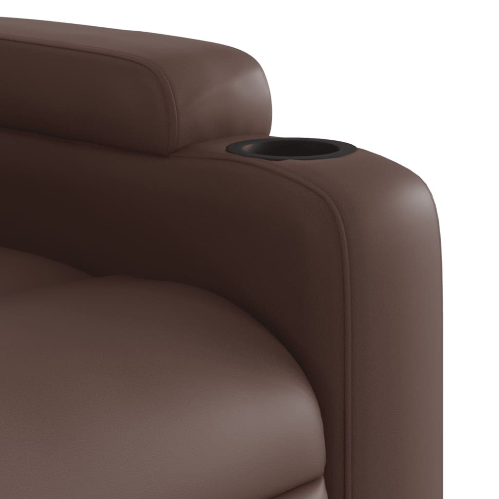 Fauteuil inclinable de massage Marron Similicuir Fauteuils vidaXL   