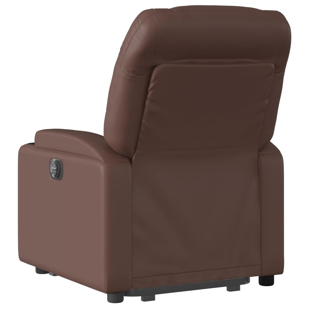 Fauteuil inclinable de massage électrique marron similicuir Fauteuils vidaXL   