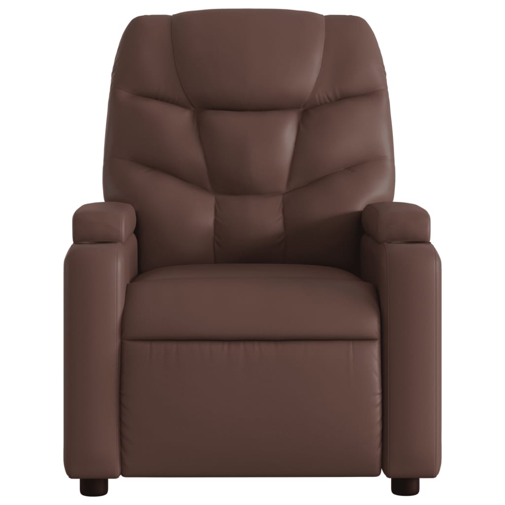 Fauteuil inclinable de massage électrique marron similicuir Fauteuils vidaXL   