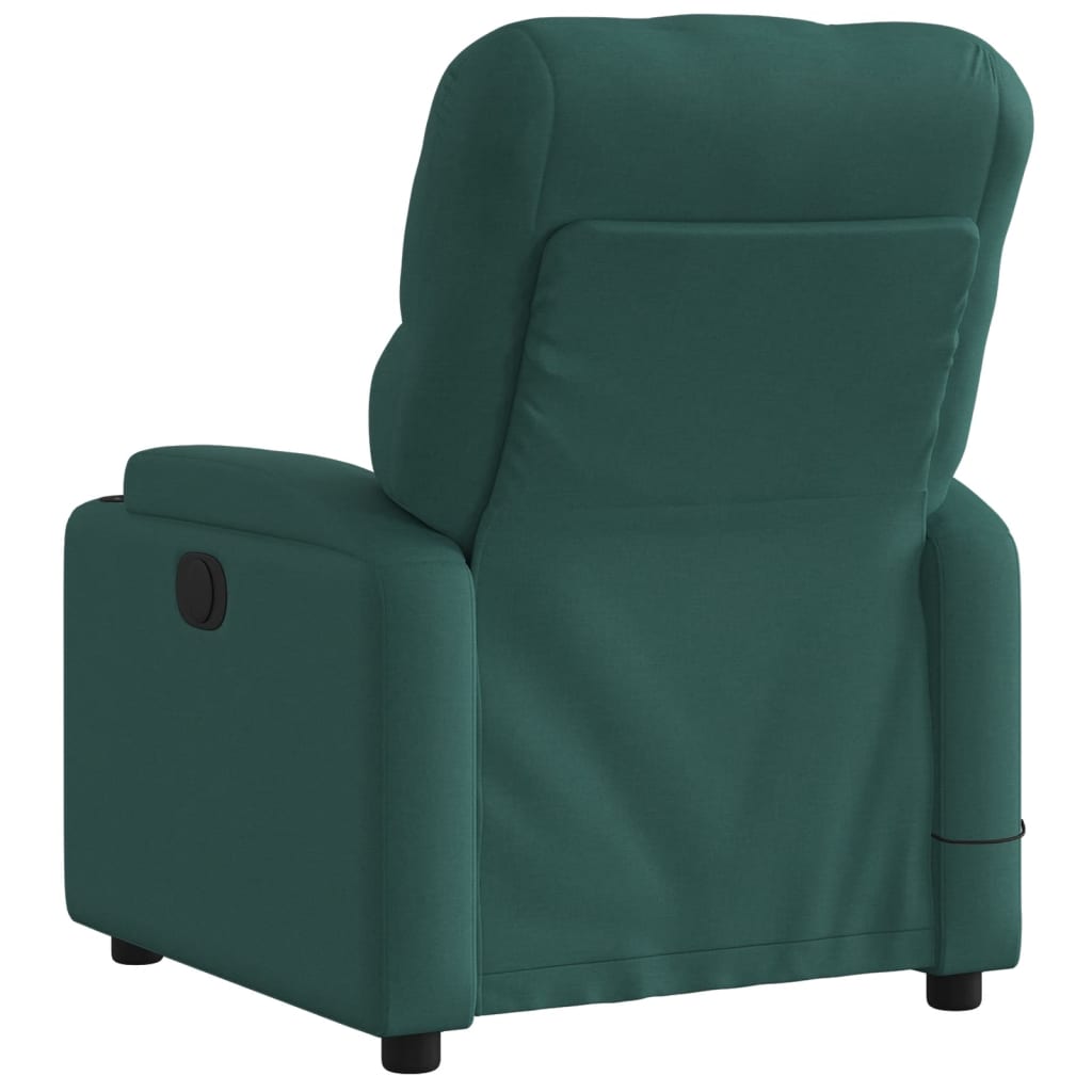 Fauteuil de massage inclinable électrique Vert foncé Tissu Fauteuils vidaXL   