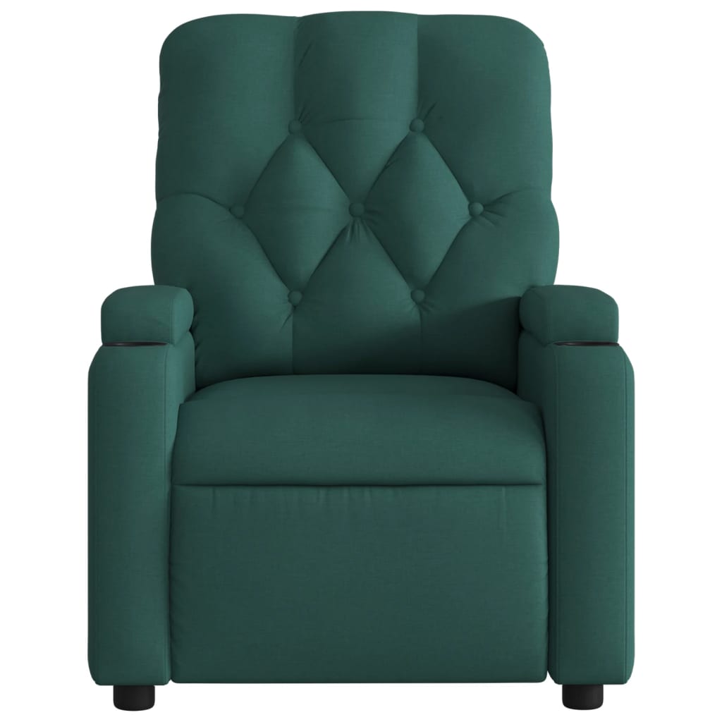 Fauteuil de massage inclinable électrique Vert foncé Tissu Fauteuils vidaXL   