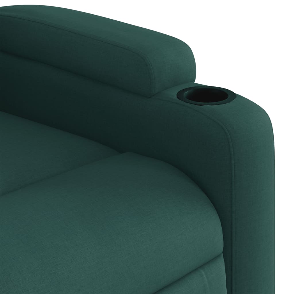 Fauteuil de massage inclinable électrique Vert foncé Tissu Fauteuils vidaXL   