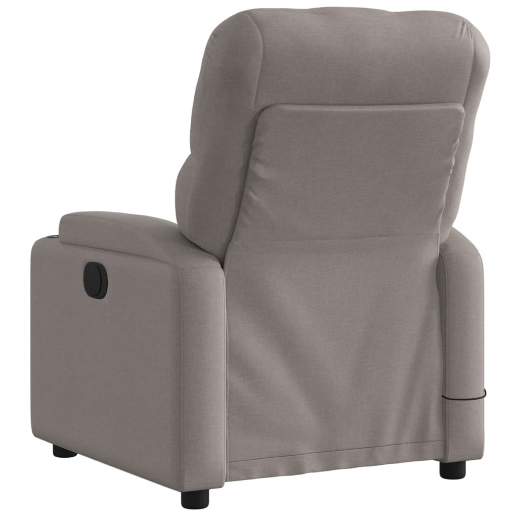 Fauteuil de massage inclinable électrique Taupe Tissu Fauteuils vidaXL   