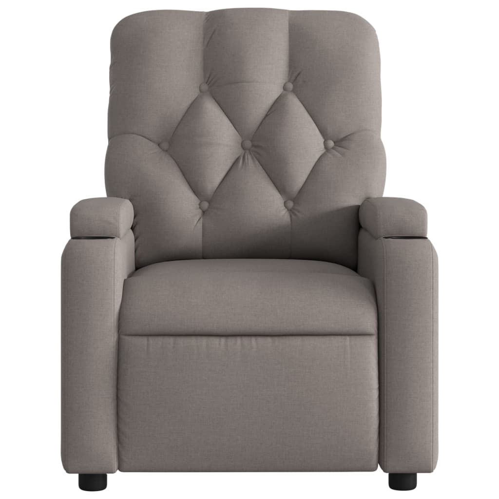 Fauteuil de massage inclinable électrique Taupe Tissu Fauteuils vidaXL   