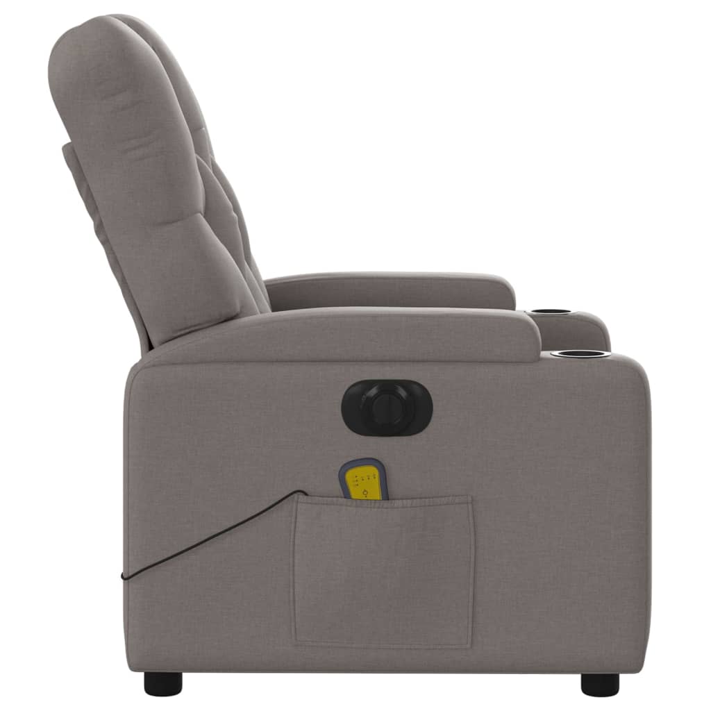 Fauteuil de massage inclinable électrique Taupe Tissu Fauteuils vidaXL   