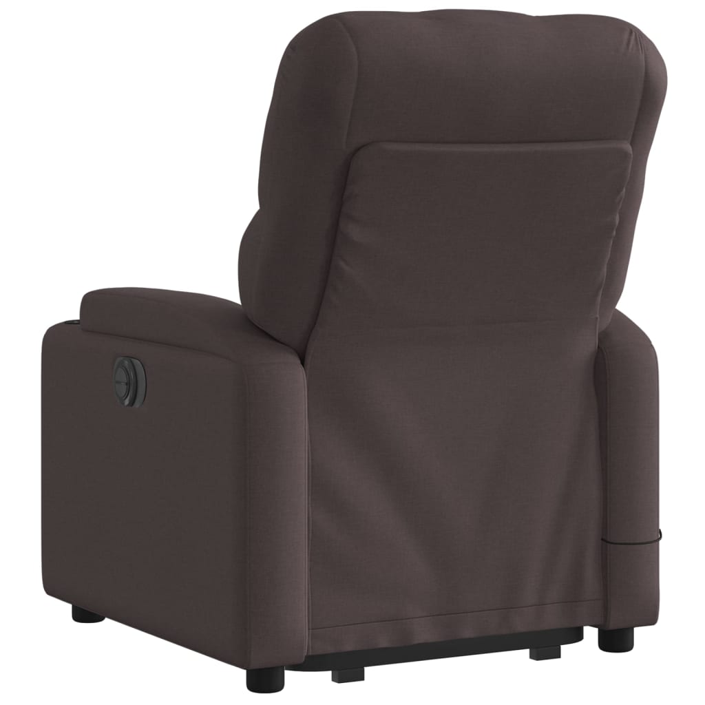 Fauteuil inclinable de massage Marron foncé Tissu Fauteuils vidaXL   