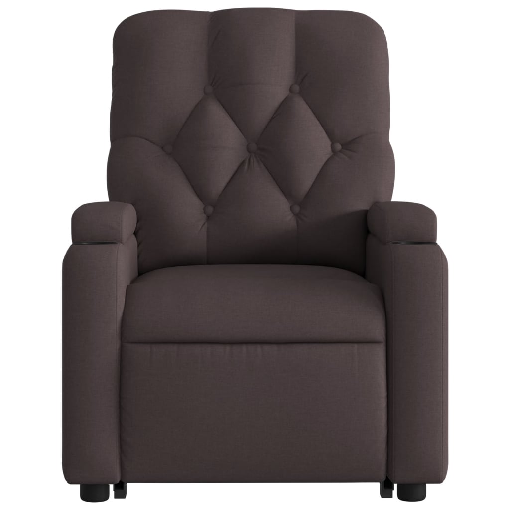 Fauteuil inclinable de massage Marron foncé Tissu Fauteuils vidaXL   