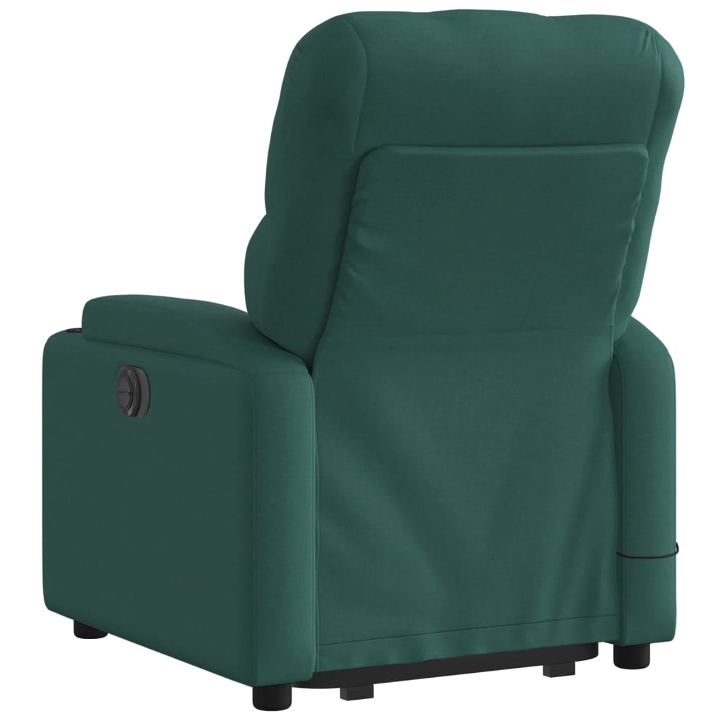 Fauteuil inclinable de massage Vert foncé Tissu Fauteuils vidaXL   