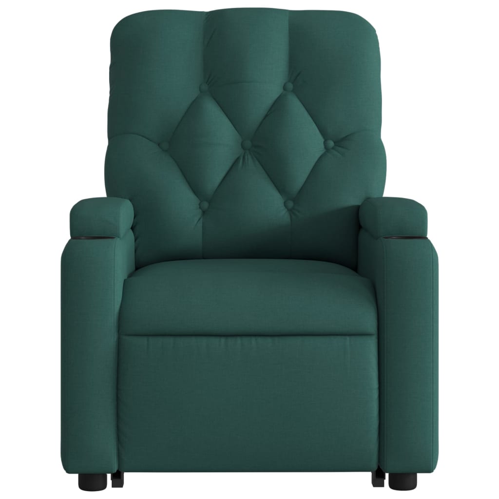 Fauteuil inclinable de massage Vert foncé Tissu Fauteuils vidaXL   