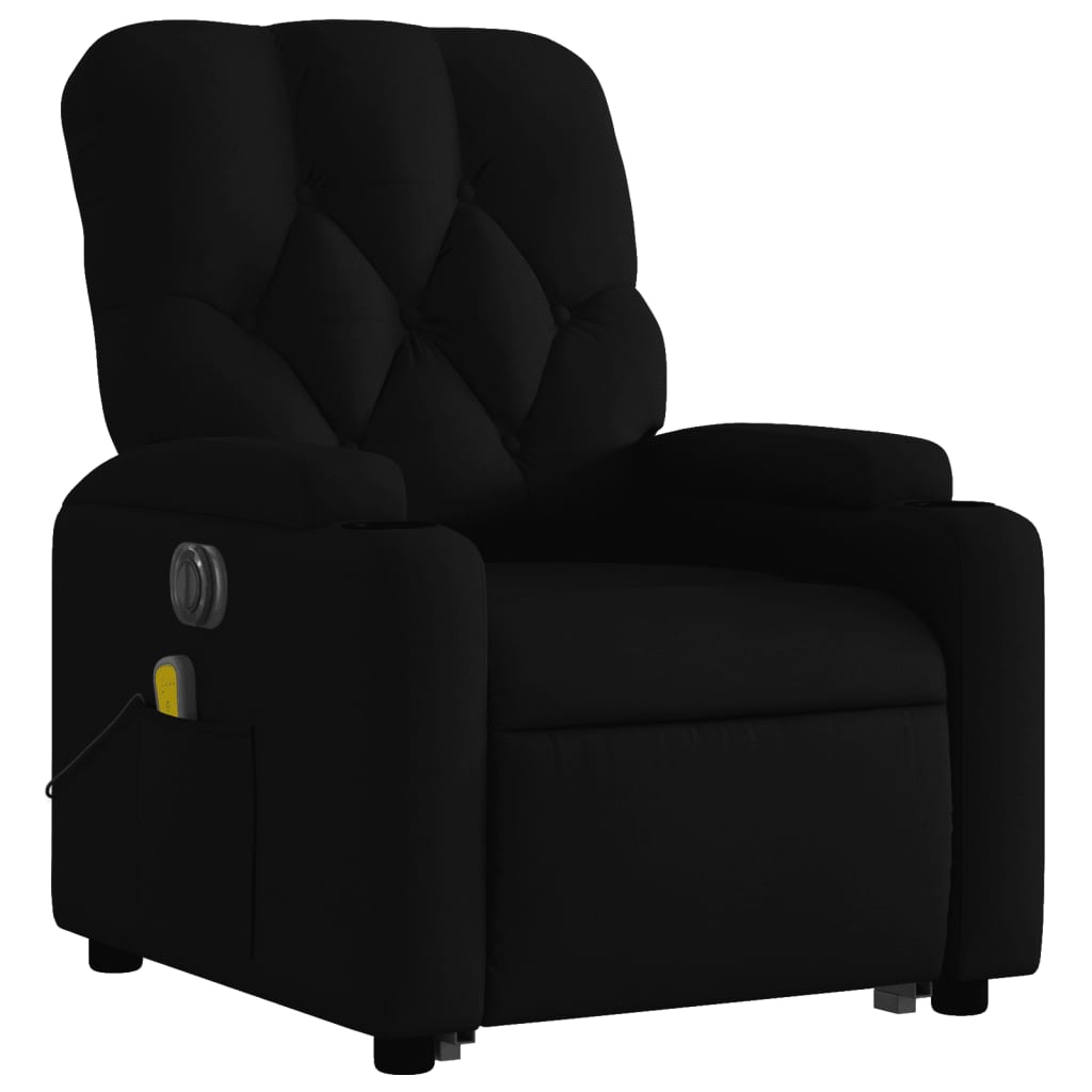 Fauteuil inclinable de massage électrique Noir Tissu Fauteuils vidaXL   