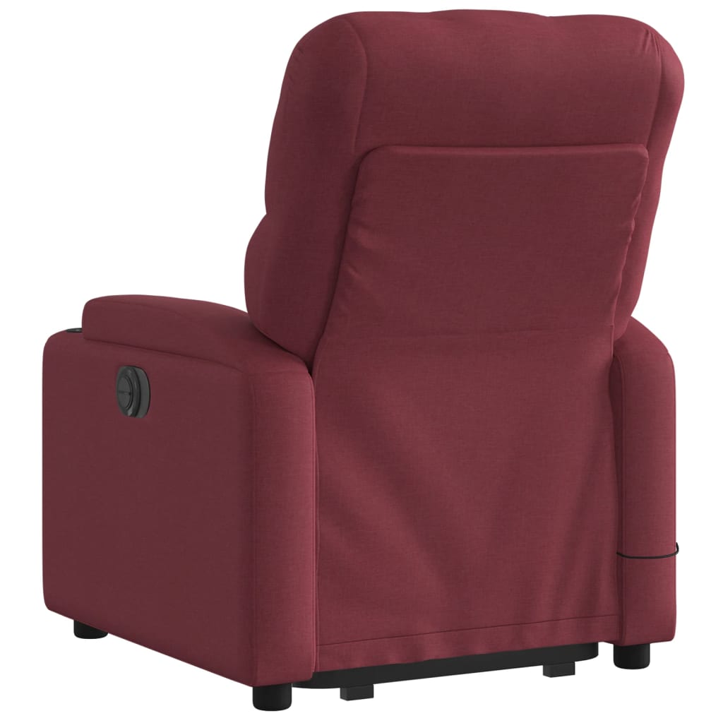 Fauteuil inclinable de massage électrique Rouge bordeaux Tissu Fauteuils vidaXL   