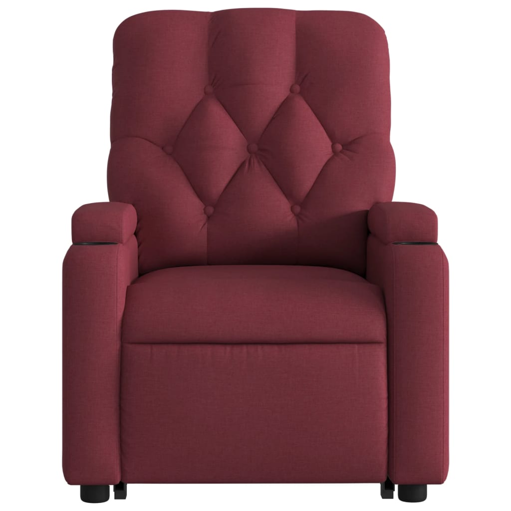 Fauteuil inclinable de massage électrique Rouge bordeaux Tissu Fauteuils vidaXL   