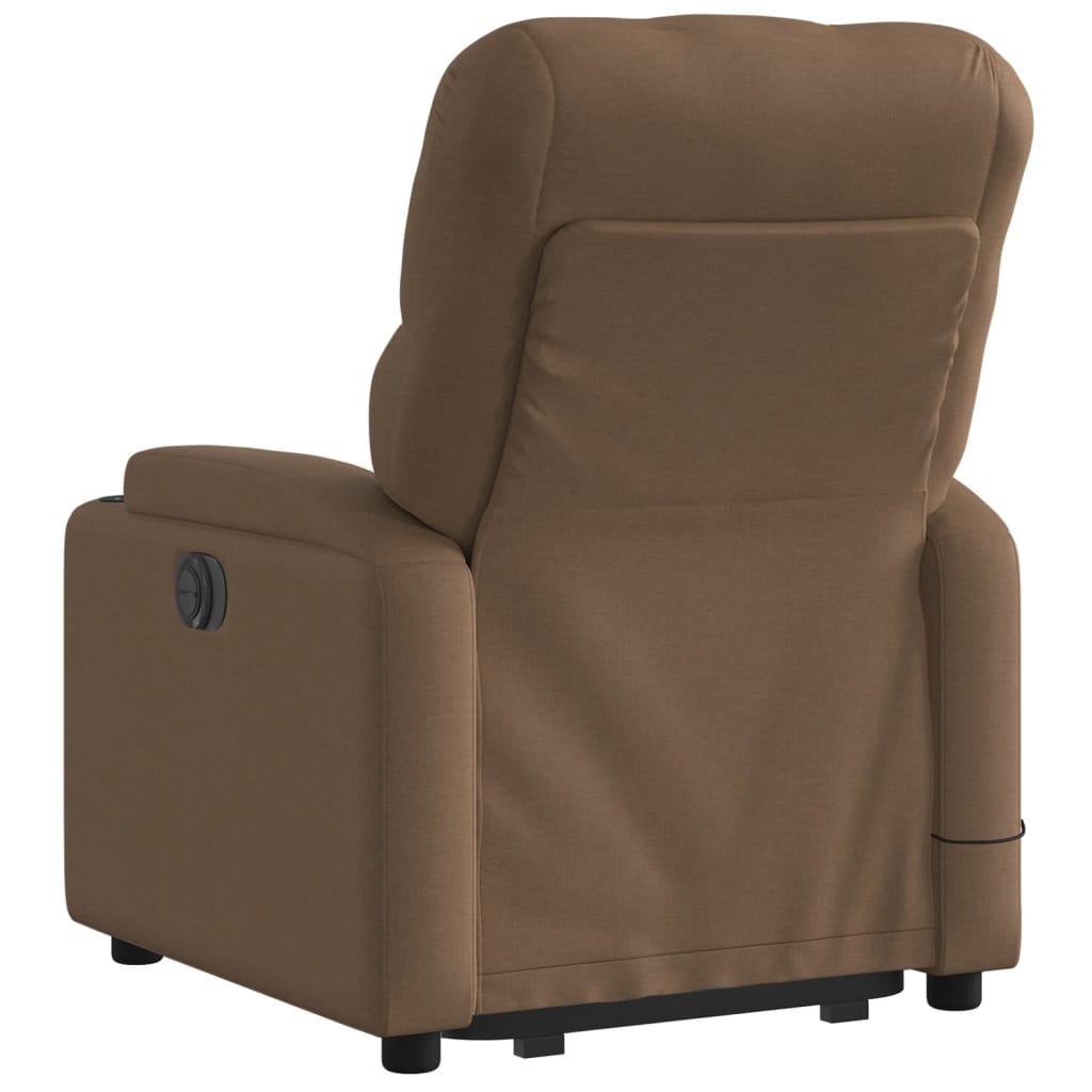 Fauteuil inclinable de massage électrique Marron Tissu Fauteuils vidaXL   