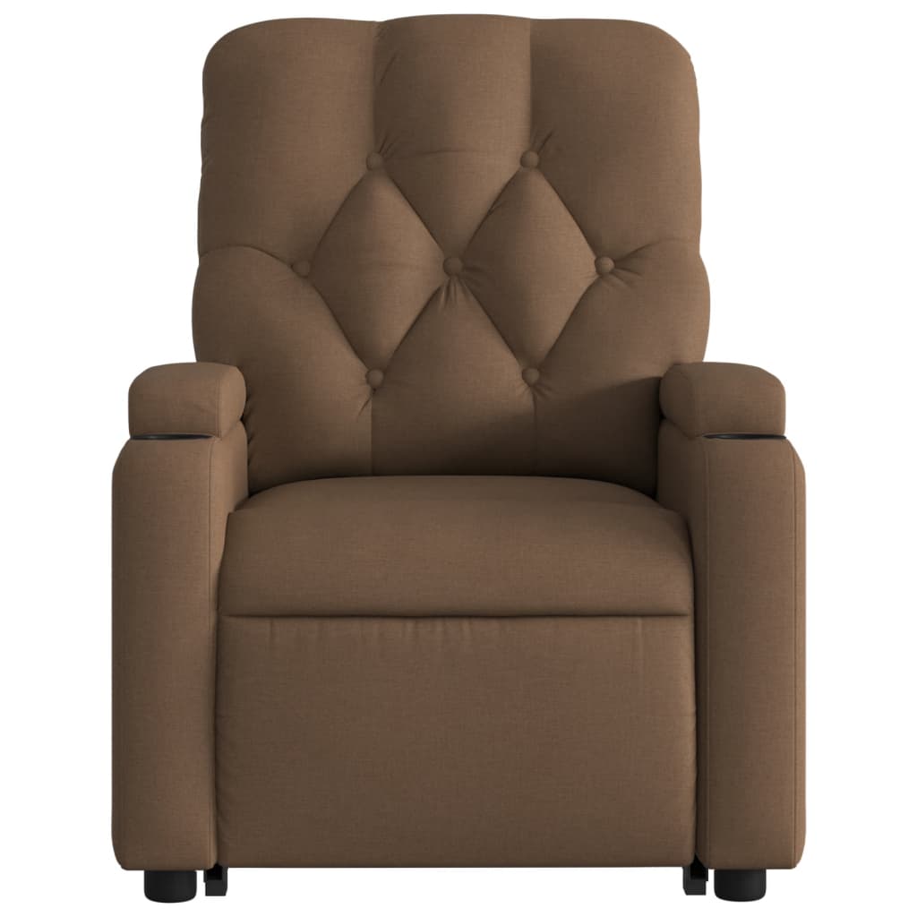 Fauteuil inclinable de massage électrique Marron Tissu Fauteuils vidaXL   