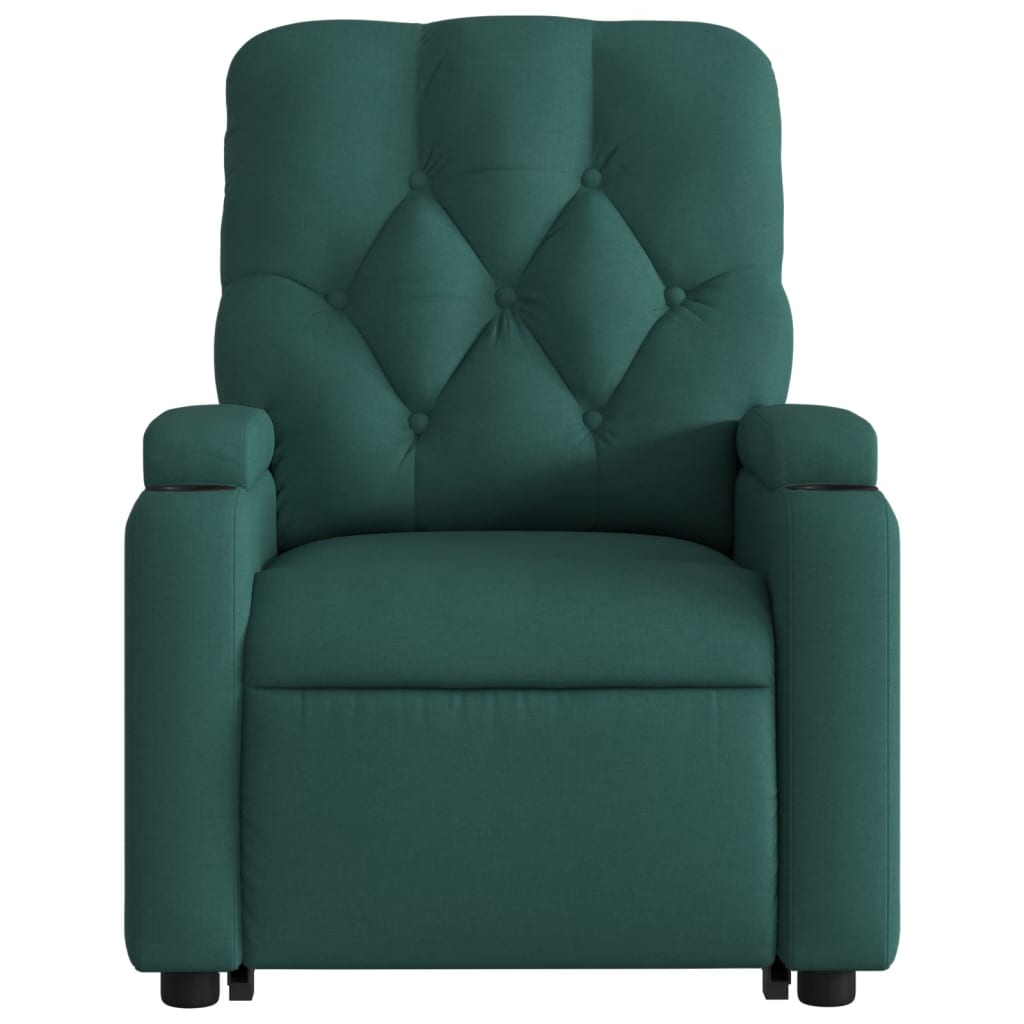 Fauteuil inclinable de massage électrique Vert foncé Tissu Fauteuils vidaXL   