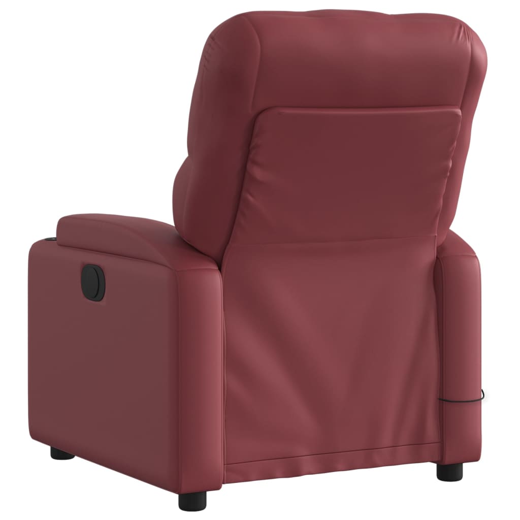 Fauteuil de massage inclinable électrique rouge bordeaux Fauteuils vidaXL   