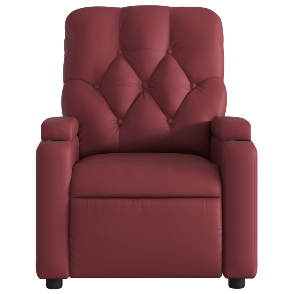 Fauteuil de massage inclinable électrique rouge bordeaux Fauteuils vidaXL   